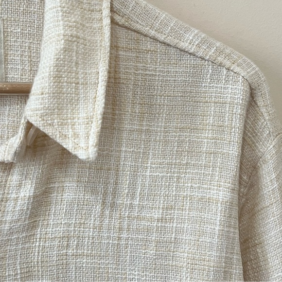 Abercrombie and Fitch Oversized Tweed button down shirt Minimalist Size Medium - Picture 7 of 13